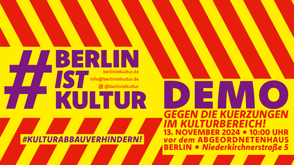 Flyer Kulturdemo Abgeordnetenhaus